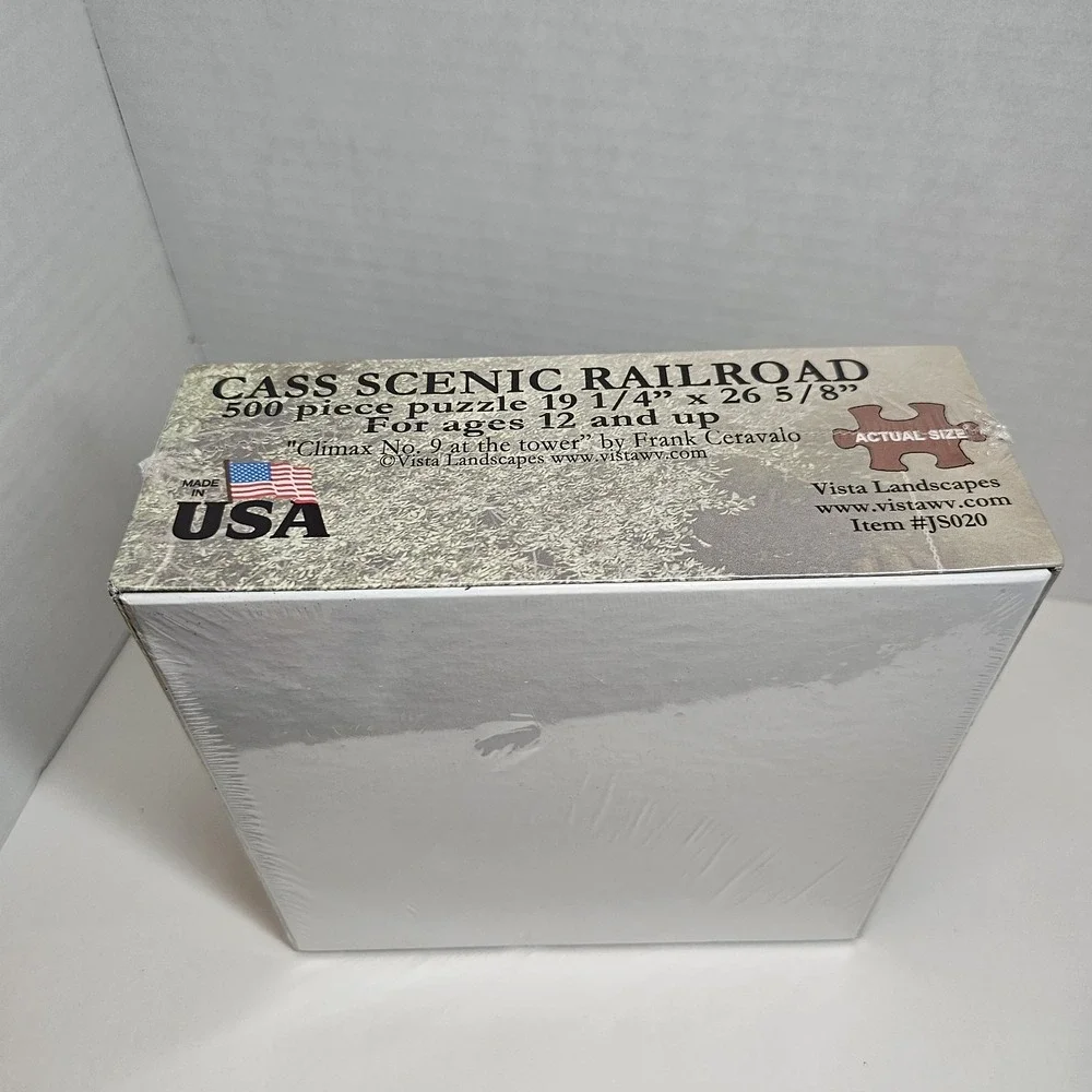 Sealed Cass Scenic Railroad TRAIN 500 Piece Jigsaw Puzzle Mountain Mist USA Made